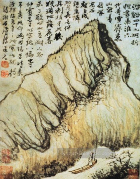 Shitao Reminiszenzen an Qin Huai Chinesische Kunst Ölgemälde